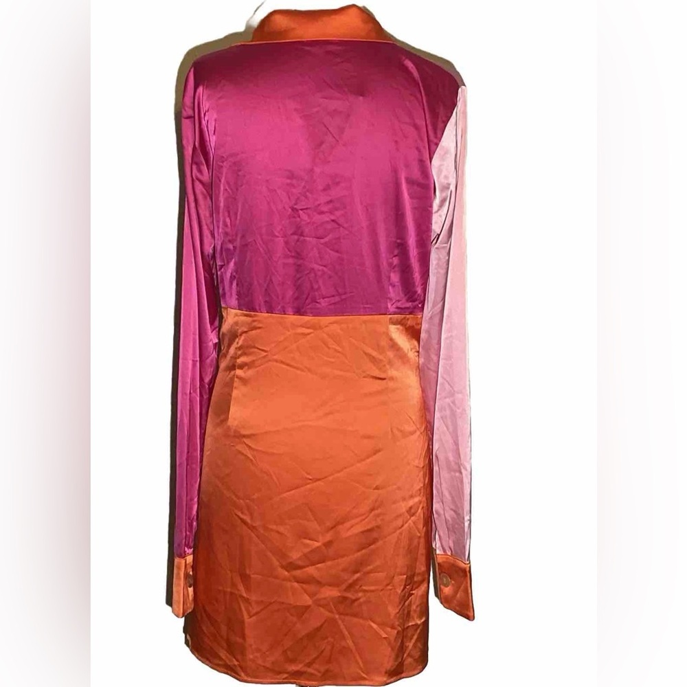 Fashion Nova color block satin mini dress size XL - Picture 3 of 8
